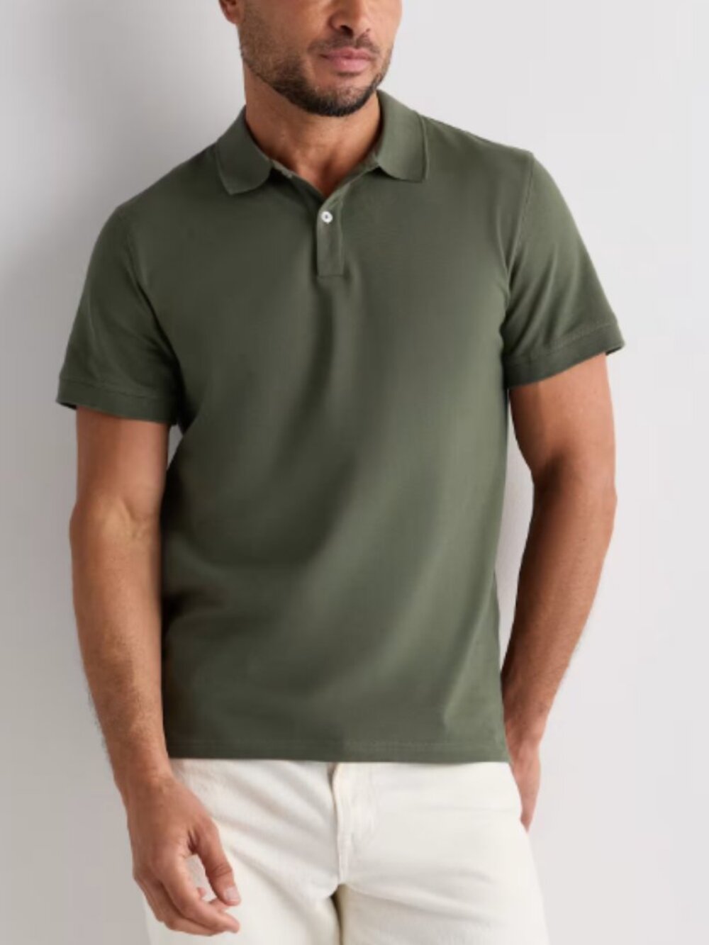 Quince Organic Cotton Pique Polo Loden Green - L